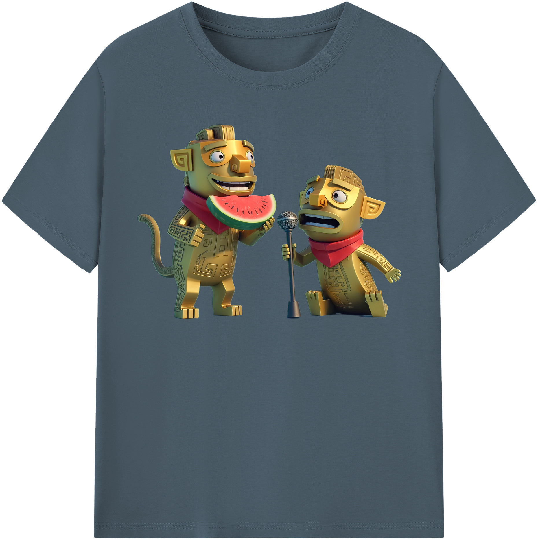 （画像用） Ne Zha 2 ナタ 魔童の大暴れ 綿100％半袖Tシャツ（フロントプリント）